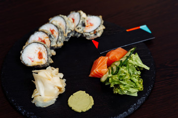 sushi layout with place for signature