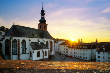 Schlosskirche Saarbrücken-Saarland Sonnenuntergang
