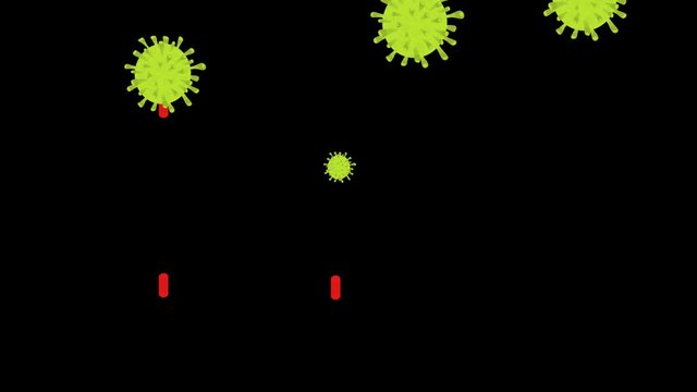 coronavirus war. Guerra al coronavirus. Virus space invaders. Vaccino. Sconfiggere il coronavirus. Battaglia al Covid-19. Difendiamoci dal coronavirus. Debelliamo la Sars. Develliamo il coronavirus.
