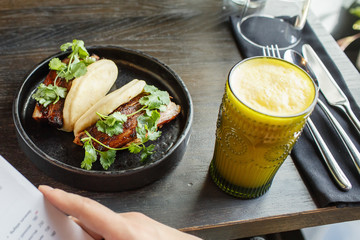 a vegetarian dish with the juice