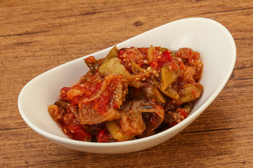 Caucasian vegan cuisine - ajapsandali with vegetables