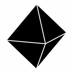 Octahedron icon illustration