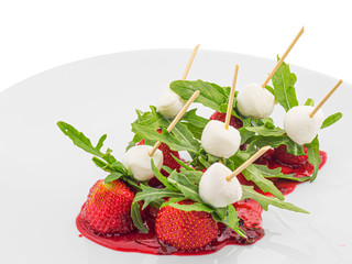 strawberries with Mozzarella balls