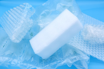 translucent air packaging, protection of goods, plastic packaging,Air bubble wrap foil texture,Air bubbles packaging bag