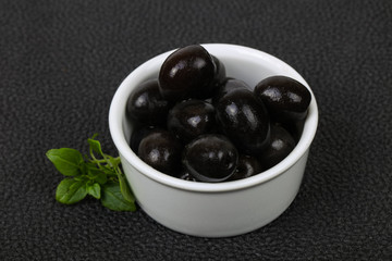 Black olives in the bowl