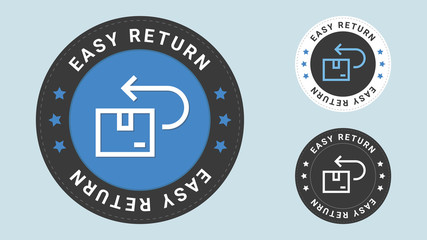 Easy return stamp vector illustration. Vector certificate icon. Vector combination for certificate in flat style.