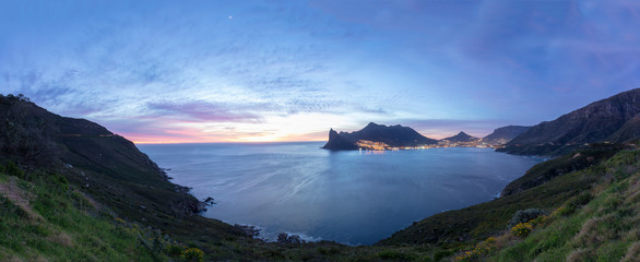 panorama of a sunset over Hout Bay