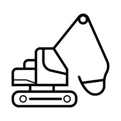 An excavator monochrome icon vector