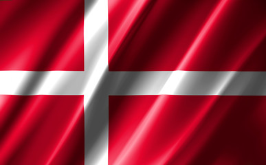 Image of the waving flag Denmark.