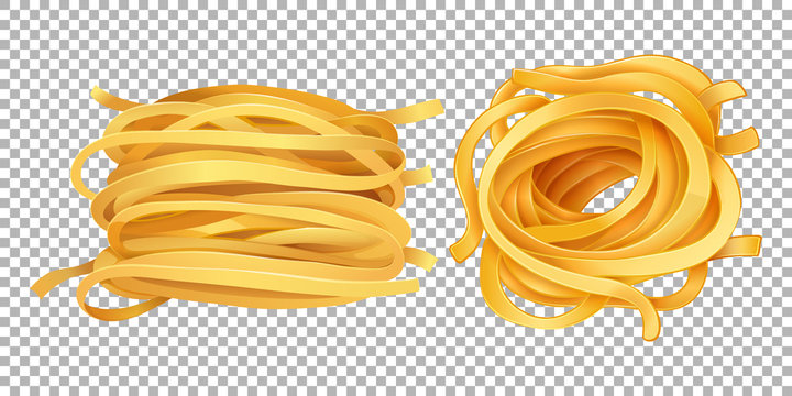 Rolls of pasta on transparent background