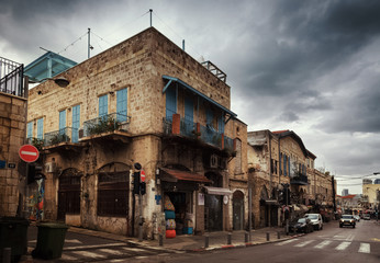 old house of the old city of Jerusalem Israel clouds