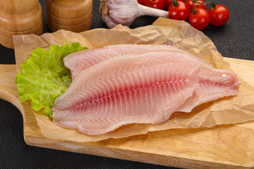 Raw tilapia fish
