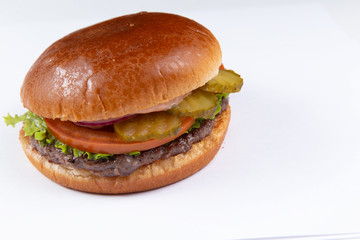 fresh tasty burger isolated on white background