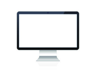 Set of Technological Devices with Blank Screen on White Background . Isolated Vector Elements