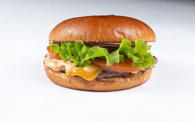 fresh tasty burger isolated on white background
