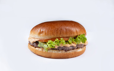 fresh tasty burger isolated on white background