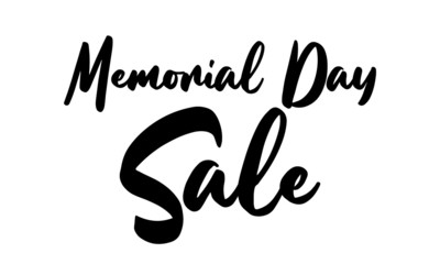 Obraz premium Memorial Day Sale Calligraphy Hand written Letters. On White Background