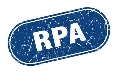 rpa sign. rpa grunge blue stamp. Label