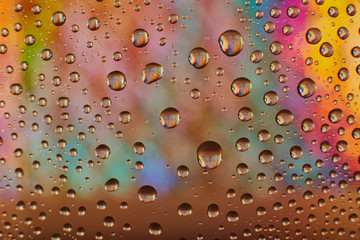 abstract water drops on a colored background