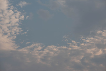 Blue sky background and white clouds soft focus