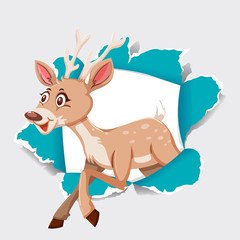 Background template design with wild deer
