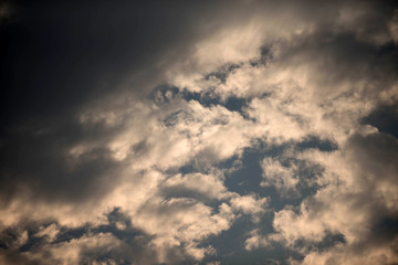 Fototapeta premium Blue sky background and white clouds soft focus