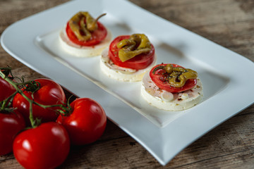 Feta cheese with pepperoni