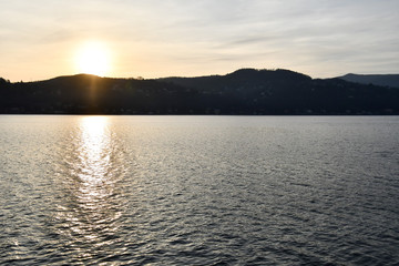 sunset on lake, photo as a background