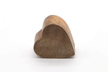 wooden heart isolated on white background