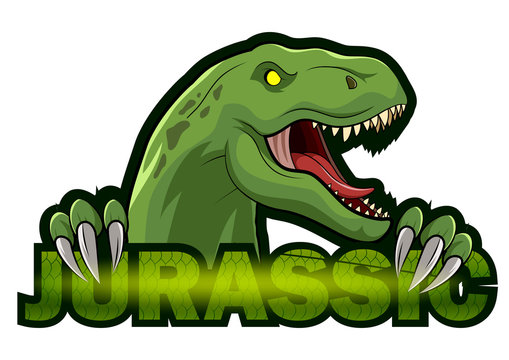 Dinosaur sport mascot logo design illustration. T-Rex Head mascot sports logo.