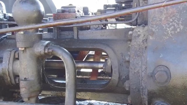 Dampfmaschine im Betrieb, Detail