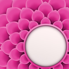 Background with soft pink flower with space for text. Vector Illustration