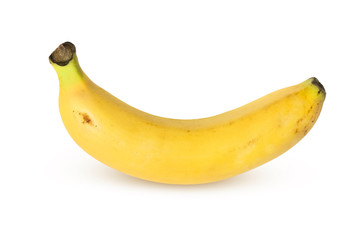 Ripe banana isolated on white background with clipping path