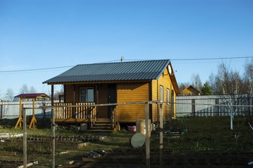 rural plot in late autumn on a Sunny day, Russia