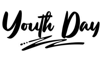 Fototapeta premium Youth Day Calligraphy Black Color Text On White Background