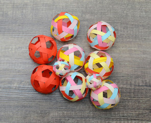 Modular origami, paper ball