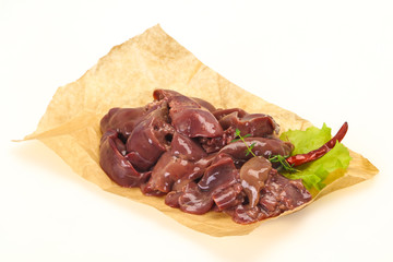 Raw chicken liver ready for cooking