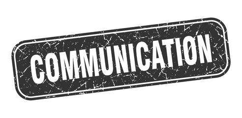communication stamp. communication square grungy black sign © Aquir