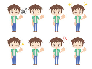 
人物セット＿５＿男性＿グリーン