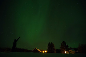 Northern lights in Finnish Lapland.
