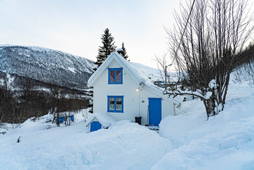 Typical house in Lapland during the winter.
