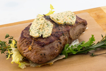 steak with butter