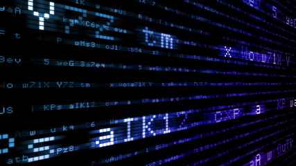 Digital World Data Space number digits text 3D illustration background.