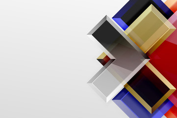 Metal arrow shape background. Abstract geometric background with 3d effect composition For Wallpaper, Banner, Background, Card, Book Illustration, landing page