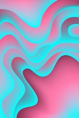 Vector bright fluid gradient blue coral abstract design template