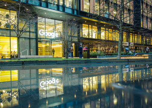 London- Google UK headquarters building on Pancras Square in the West End. 