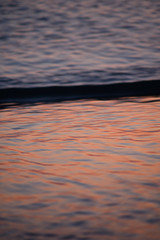 Mirror sunset sky in the water. Sunset sea. Gradient wallpaper. 