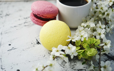 macaroons and coffee