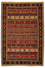Old and modern Persian Colourful Arabesque and handmade carpet, rug gelim, patchwork, and Gabbeh with the pattern.