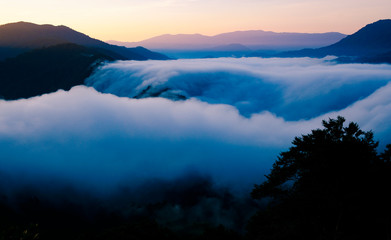 Cloud waterfall in the morning